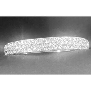 Napoli Womens Rhinestone Bangle Bracelet 2.5" Hinged Statement Holiday glitter